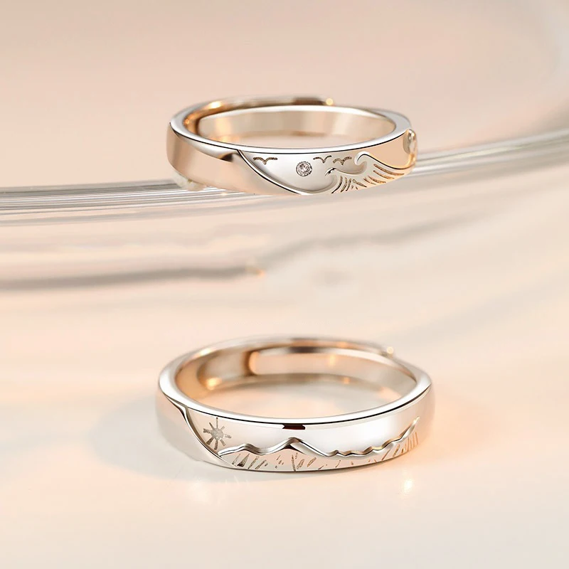 

Couples Ring Set Minimalist Vintage Adjustable Rings Party Valentine's Day Eachother Commemorate Jewelry