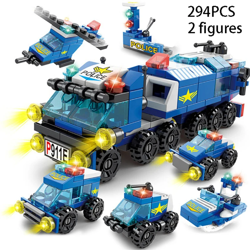 294 PCS City SWAT Police Truck Building Blocks Set Policemen figures Bricks Mini Block Educational Toys For Children | Игрушки и хобби