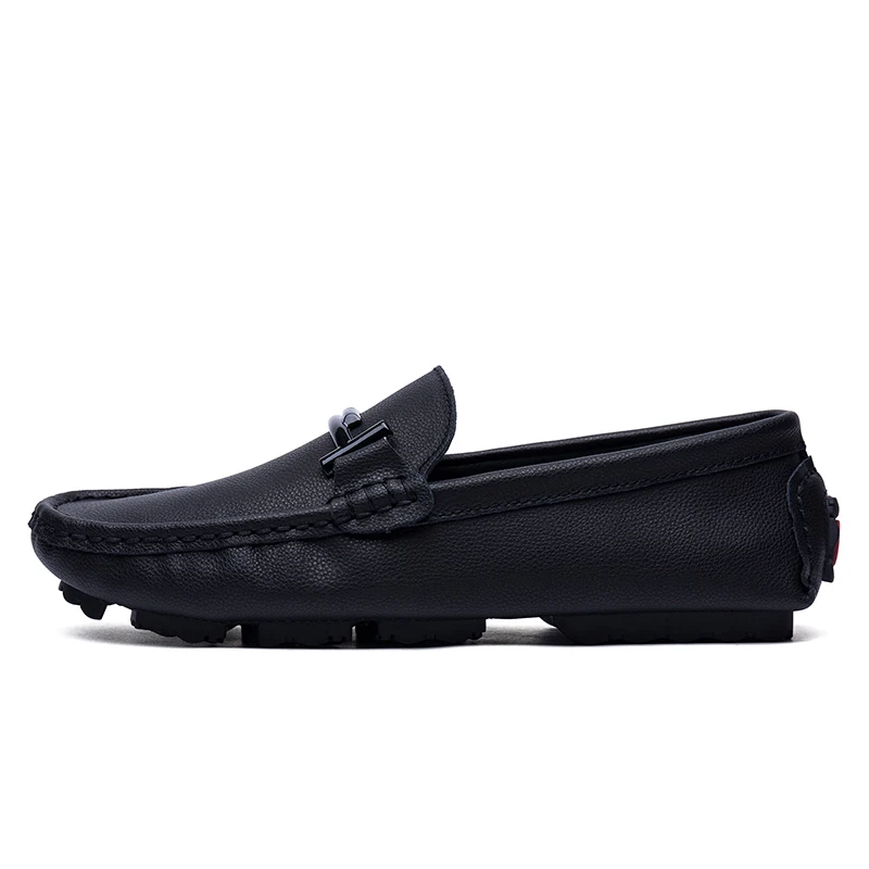 Лидер продаж Мужская обувь из натуральной кожи черные мужские лоферы без