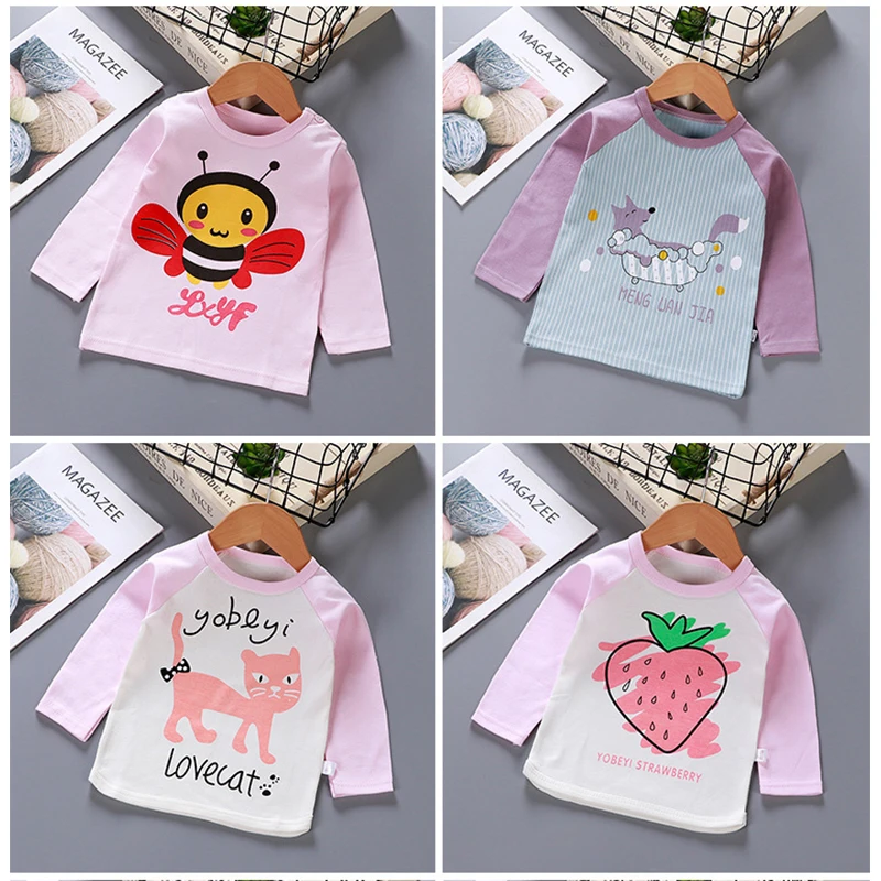 

Smgslib boys Girls T-shirts Kids Print T Shirt For Children Summer Long Sleeve T-shirt Cotton Tops Clothing clot kids clothes