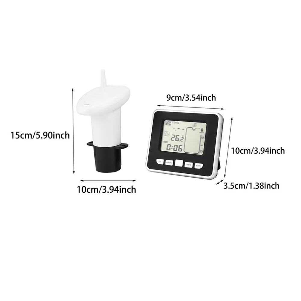 

HOT!Ultrasonic Wireless Water Tank Liquid Depth Level Meter Sensor with Temperature Display with 3.3 Inch LED Display