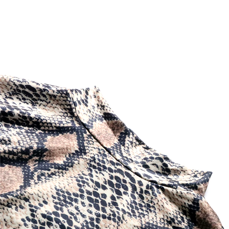 

New Hot Sale Women Sexy Playsuit, Autumn and Winter Leopard / Snakeskin Print Long Sleeve Half High Collar Romper wholesale
