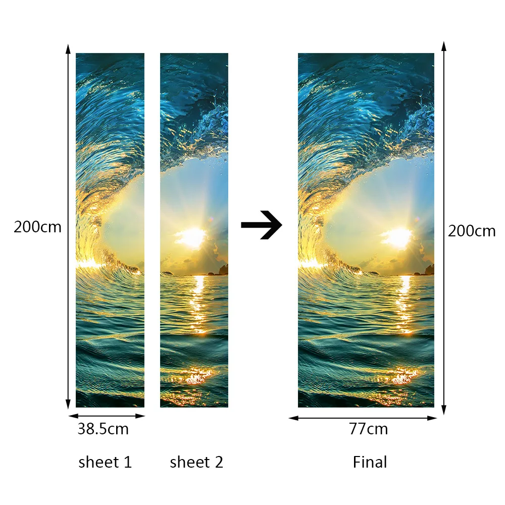 Обои для ремонта дома Самоклеящиеся ПВХ водонепроницаемые наклейки на дверь 3d