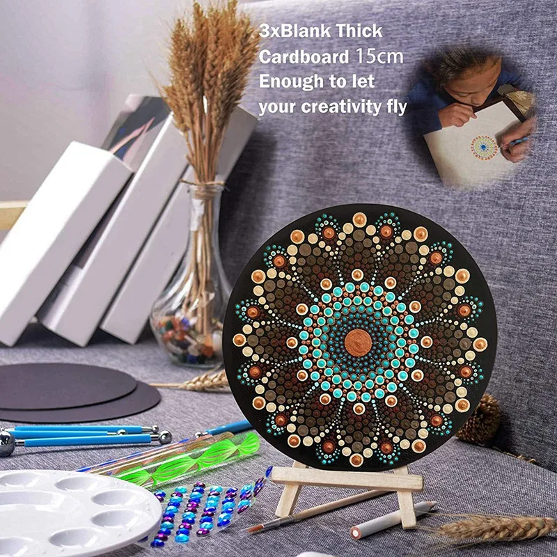 Mandala Dotting Tools Set With 3 Cardboards - Professional Supplies Kits For Painting Rocks | Инструменты