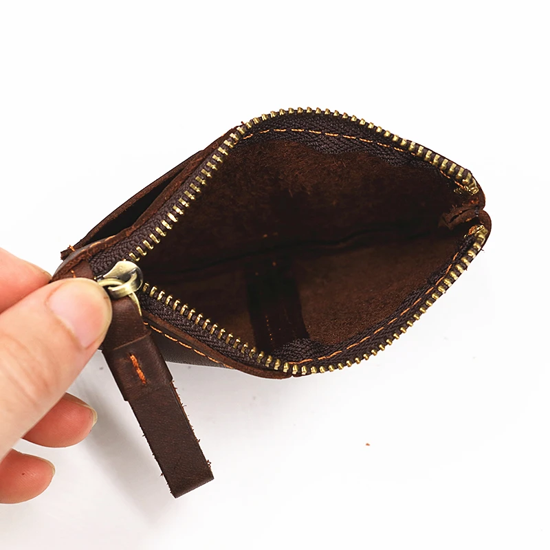 Кошелек для мелочи из натуральной кожи мужчин винтажный короткий маленький мини
