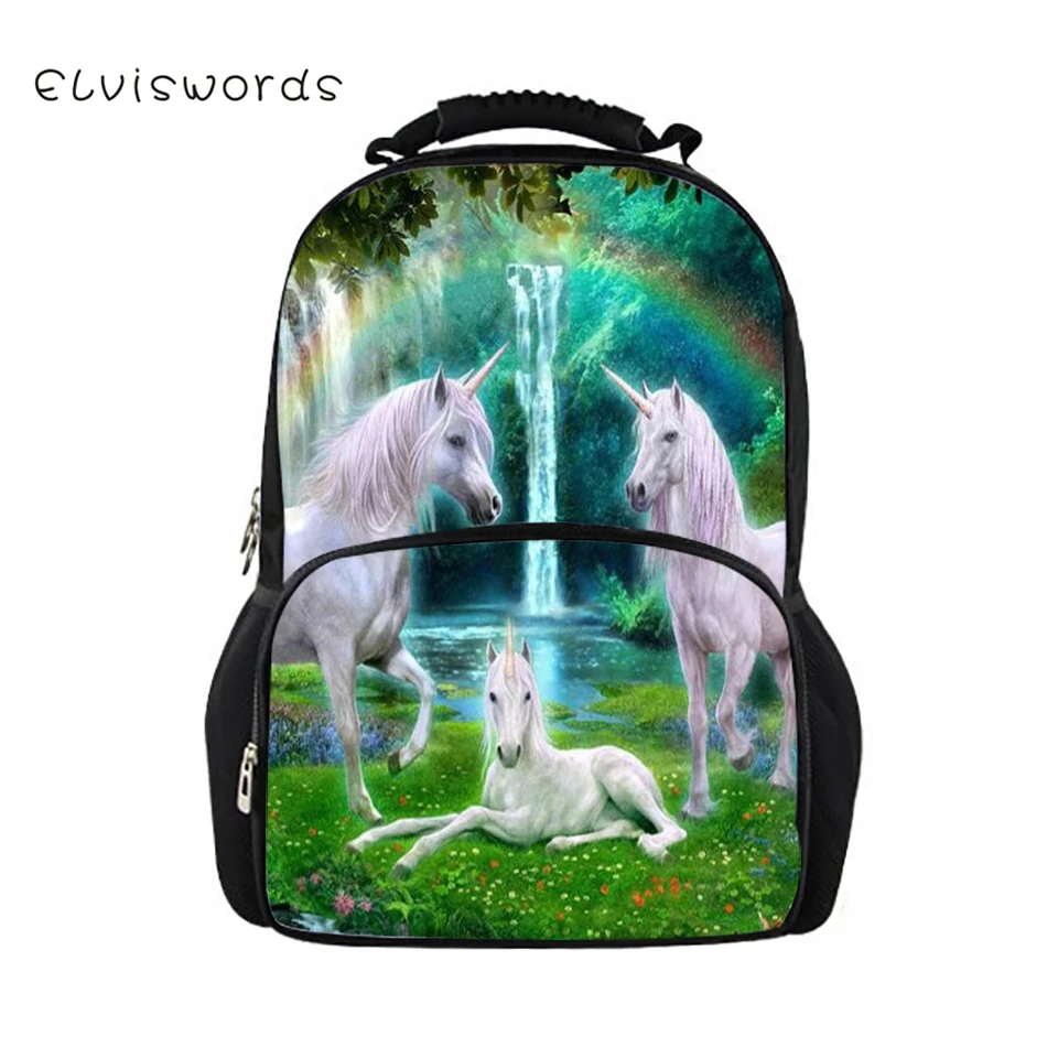 Детские рюкзаки ELVISWORDS с рисунком красивых лошадей детские школьные сумки-книжки