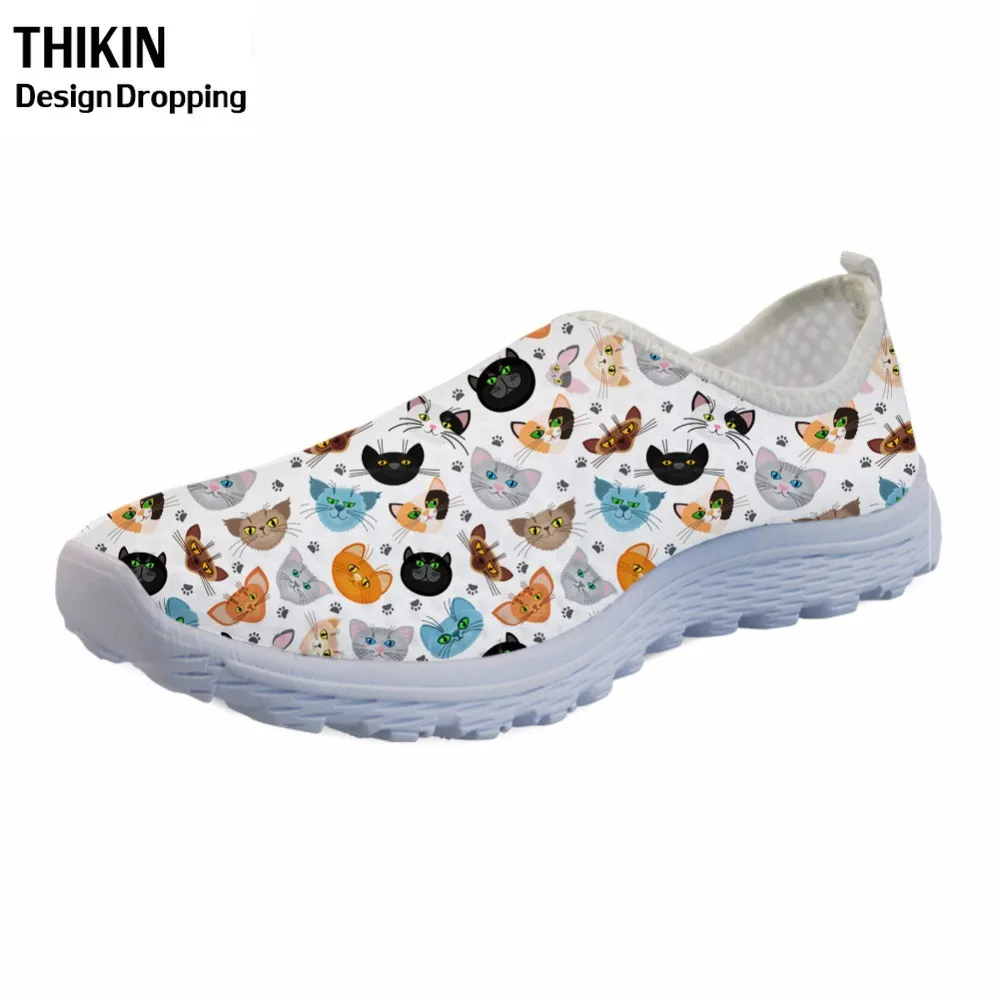 Кроссовки THIKIN женские с мультяшным принтом повседневная обувь на плоской