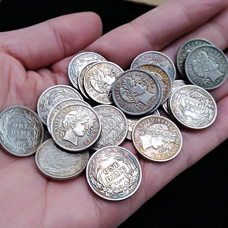 25 шт 18 мм Монеты США копия 1892 1916 Парикмахерская Dime разные годы 2 5 г