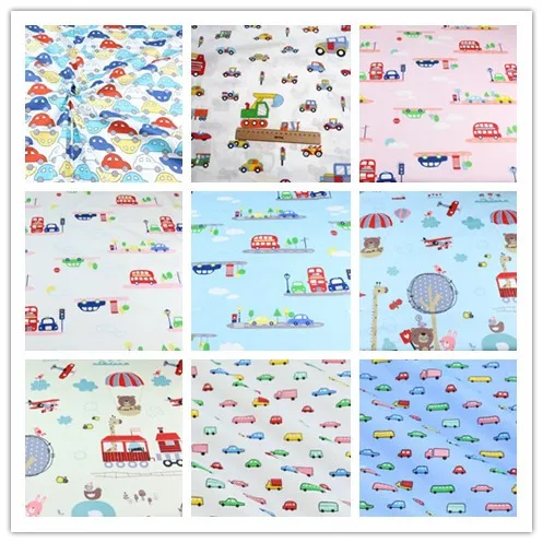 Автомобиль светофора мультфильм печать шаблон 100% хлопок Одеяло Ткань DIY