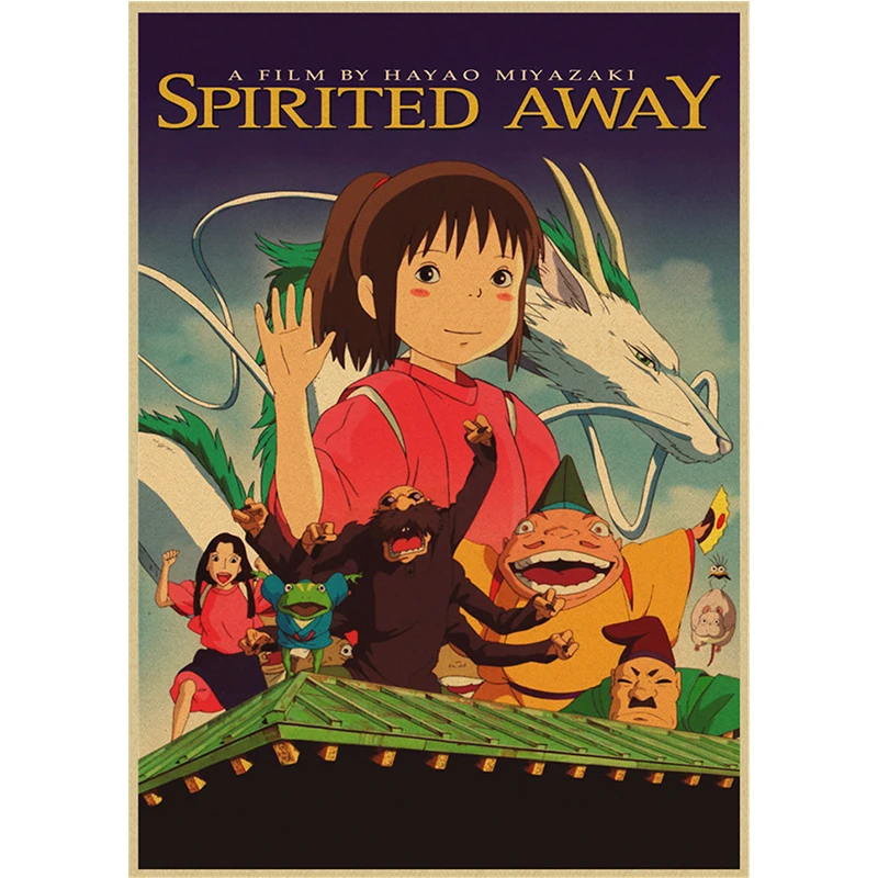 Аниме Миядзаки Хаяо из крафт-бумаги в стиле ретро Классический постер украшение