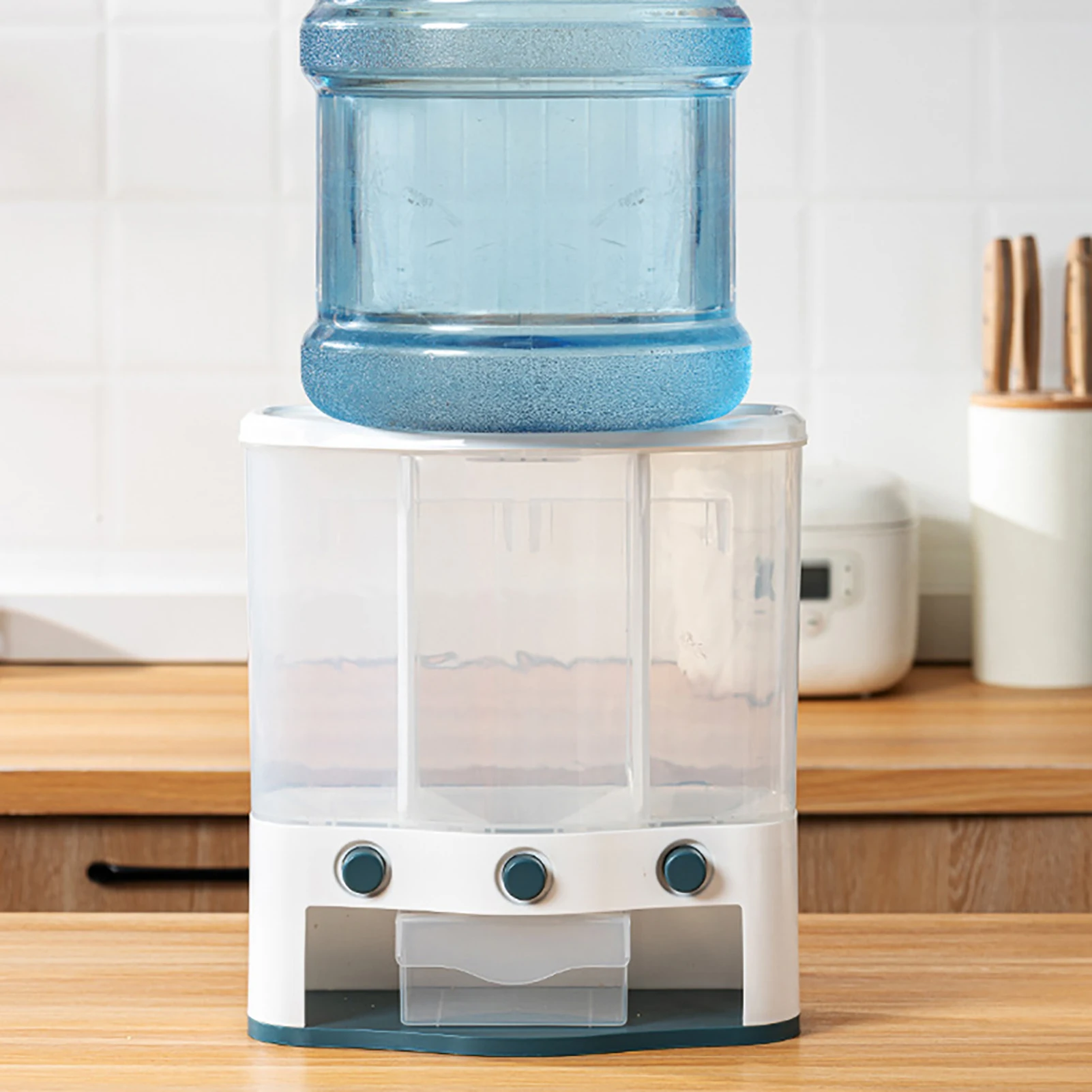 

Rice Dispenser Wall-Mounted Dry Food Dispenser Bucket Container