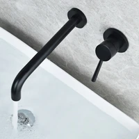 matte black basin faucet bath basin mixer bathroom vessel washbasin taps hot and cold water concealed wall mounted mixer tap