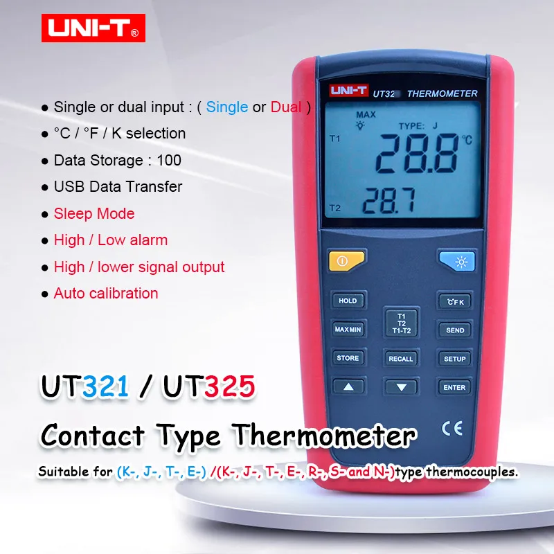 Пирометр UT321 UT325 контактный термометр промышленная температура интерфейс USB