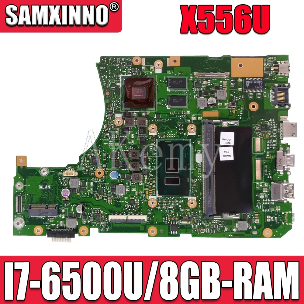 Материнская плата для ноутбука For Asus X556UJ X556UV X556UF X556UR X556UQK X556UQ X556UB Mianboard I7 6500U/8GB RAM