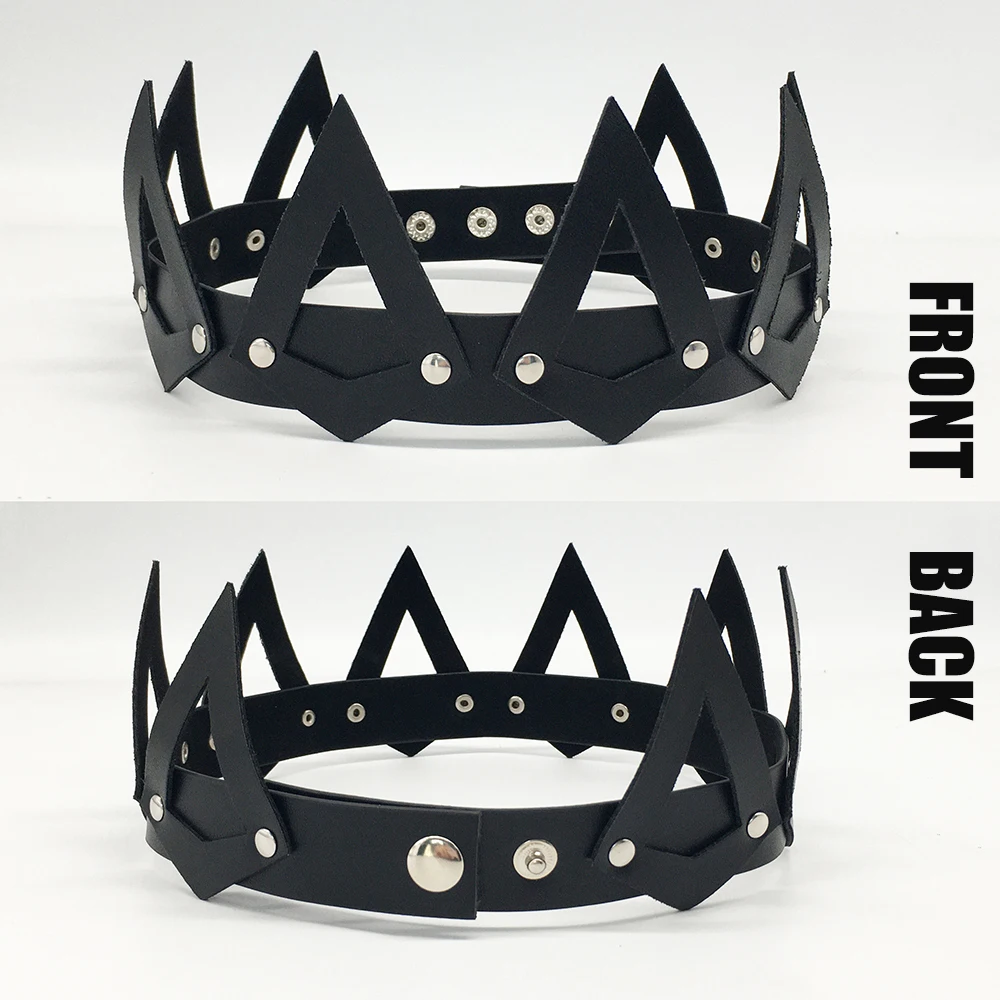 

Gothic Irregular Crown Women Leather Choker Black Necklace Round Neck Rivet Sexy Toys Punk Collar Neckband Goth Accessories