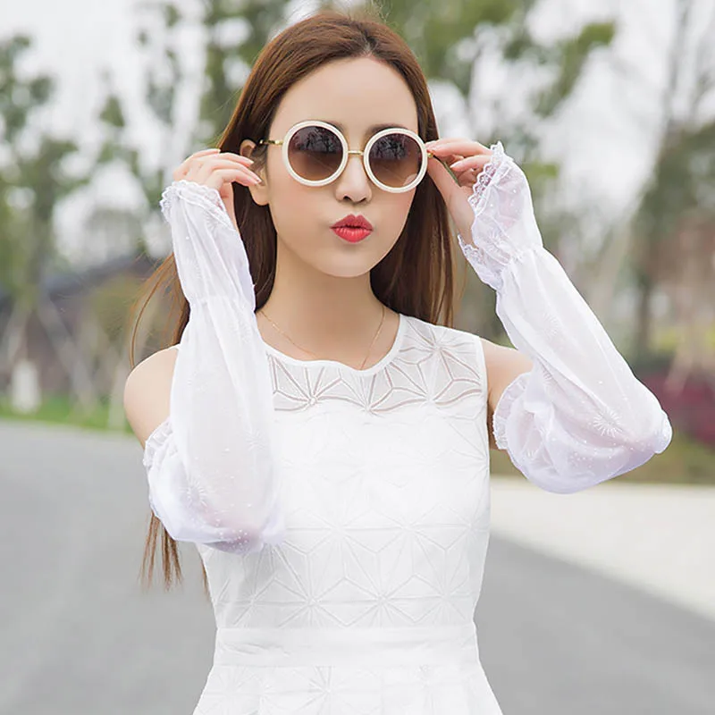 Calymel летние женские анти УФ защита от солнца тонкие кружевные перчатки