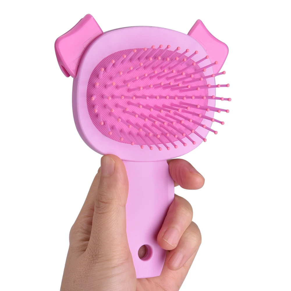 Hair Scalp Massage Comb Brush Anti-static Cute Cartoon Pig Shaped Curly Detangle Styling Tools | Красота и здоровье