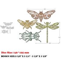 2021 new arrival metal butterfly beetle cutting dies for diy scrapbooking insect bee dragonfly stencils card making