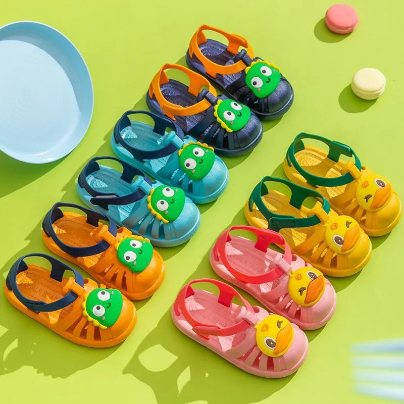 

Summer Children Sandals Baby Girls Toddler Soft Non-slip Princess Shoes Kids Candy Jelly Beach Shoes Boys Casual Roman Slippers