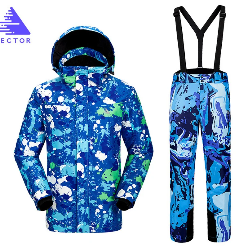 Зимний лыжный костюм для мужчин мужской комплект одежды улицы Термальный