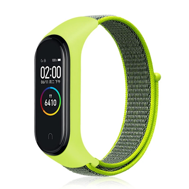 Shiny yellow Спортивный ремешок-петля для Xiaomi mi, ремешок 4, 3, нейлоновый браслет mi band 4, 3, сменный Браслет correa, Xiaomi mi, ремешок 4, 3, ремешок - Цвет ремешка: Shiny yellow