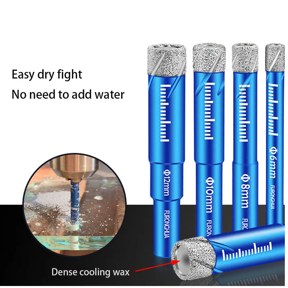 

Diamond Coated Drill Bit 6/8/10/12/14/16mm Marble Ceramic Tile Glass Granite Hole Saw Marble Cutter Drilling Bit Power Tool