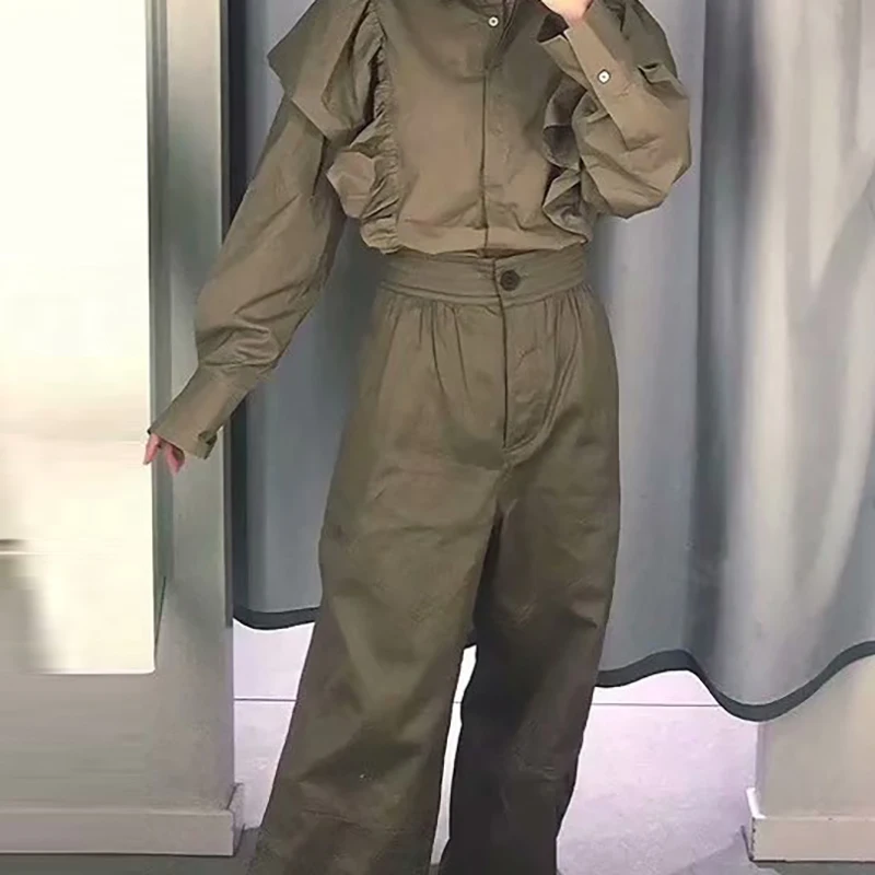 Повседневные брюки с высокой талией женские штаны карго Модные свободные