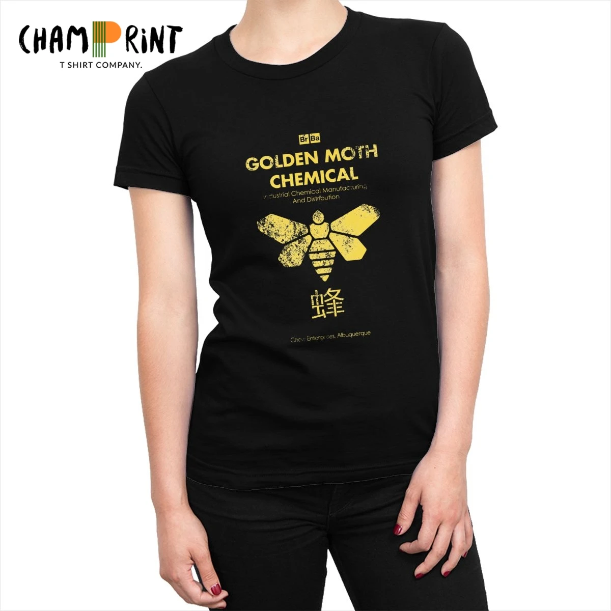 Золотые моли химические женские футболки Breaking Bad модные Crewneck Забавные топы
