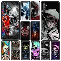 skull art shockproof case for realme c3 8 pro bag fundas silicone soft black cover for realme 6 7 pro c21 shell luxury coque tpu