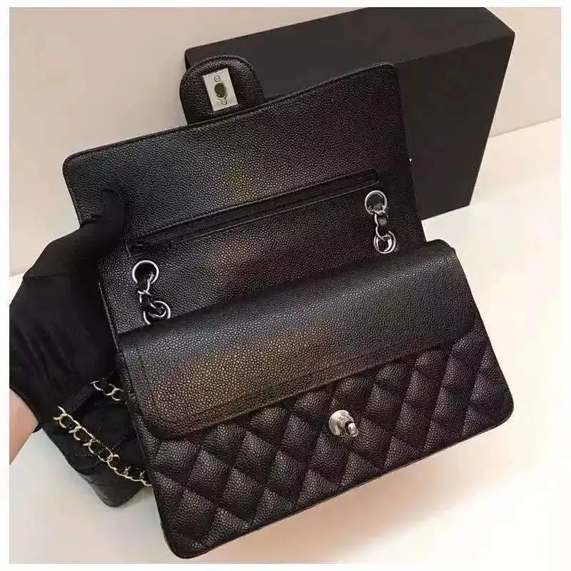 

Calf skin caviar luxury brand design high quality leather women's single-shoulder bag fashion envelope women's bag