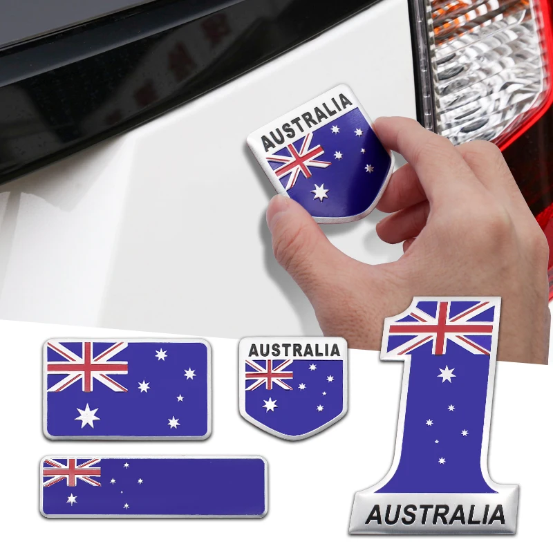 

3D Car Styling Sticker Aluminum alloy Australia Flag Emblem Badge Decorative decals For Honda Toyota Holden Vauxhall Accessories