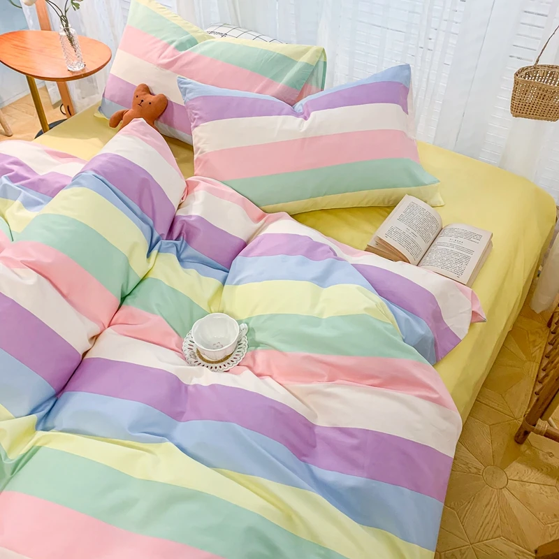 

Rainbow duvet cover fresh printing student children bedding comfortable high-quality sleep bedding family