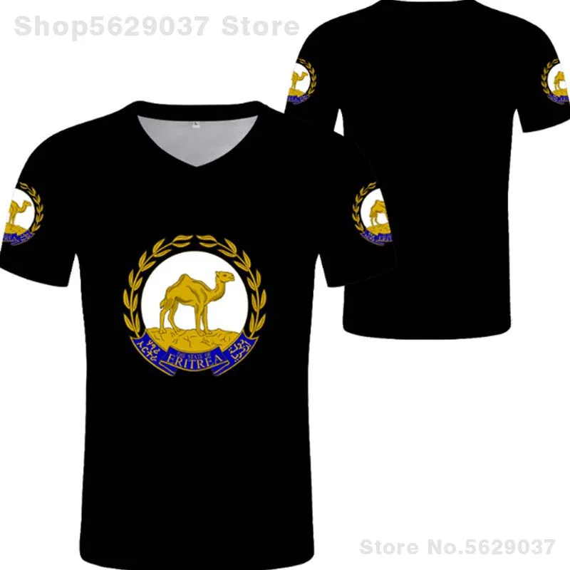 Футболка с флагом Эритреи Мужская футболка коротким рукавом свободное имя номер