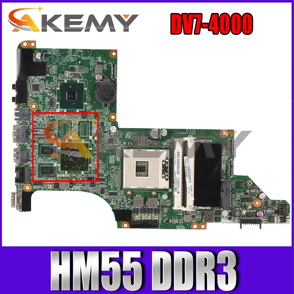 

630985-001 630985-501 для струйного принтера HP Pavilion DV7-4000 Материнская плата ноутбука DA0LX6MB6H1 HM55 216-0774211 DDR3 материнская плата