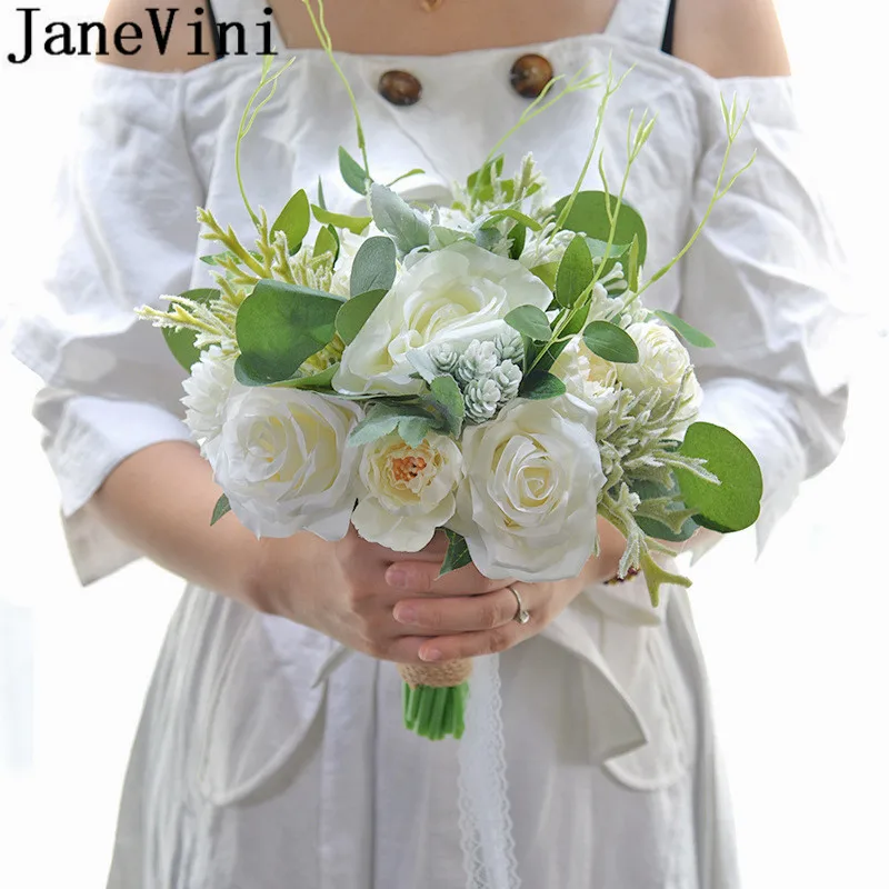 Искусственные пионы jaневини свадебные цветы букеты для невесты белый синий