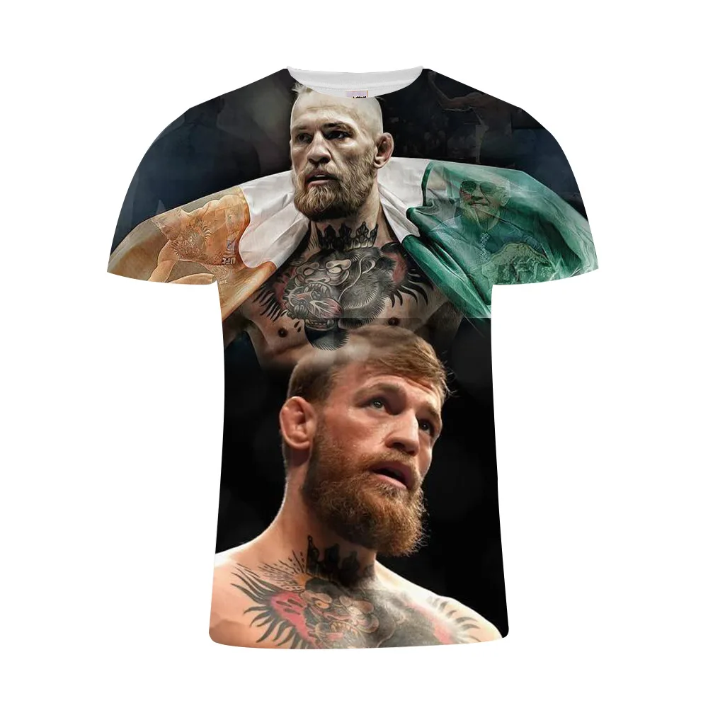 Лето 2021 трехмерная 3D футболка для MMA бокса мужская и женская модная короткая Conor
