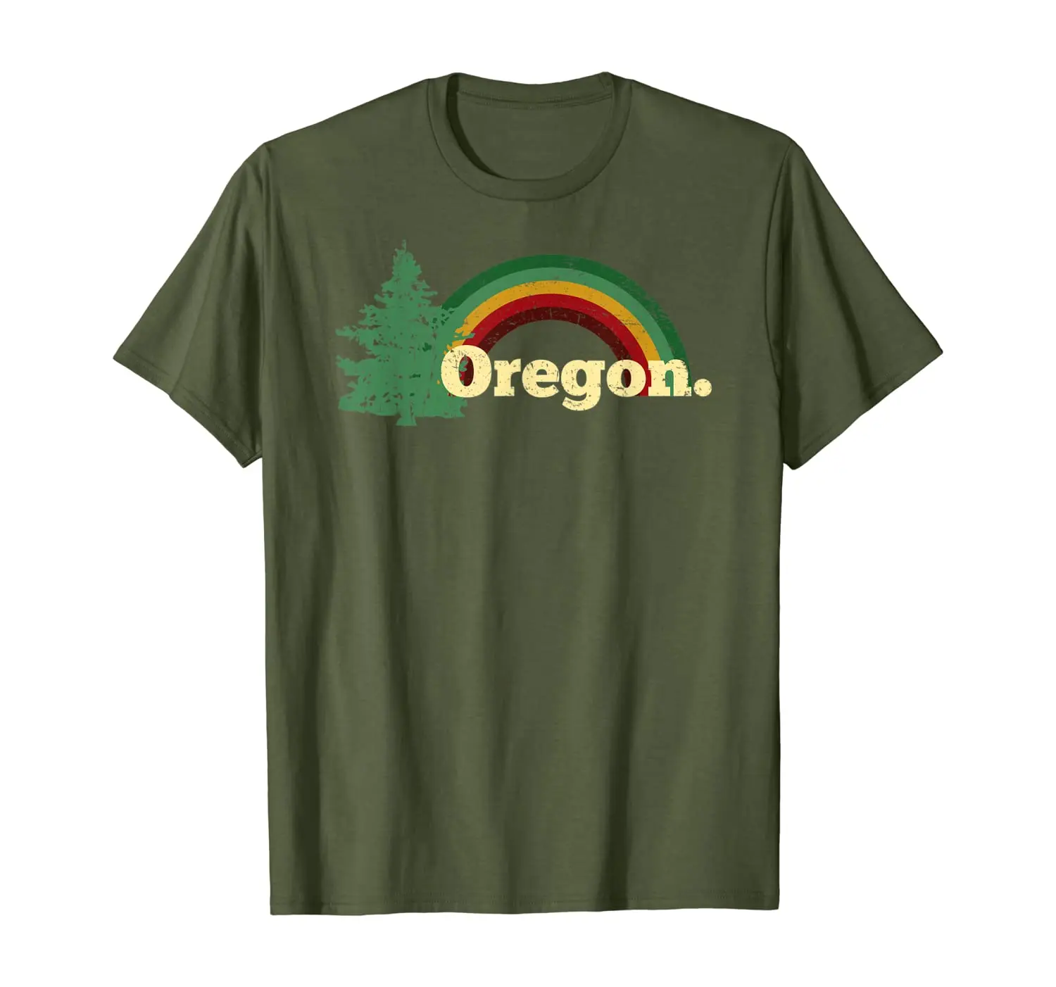 

Retro Vintage Oregon Throwback rainbow distressed gift T-Shirt