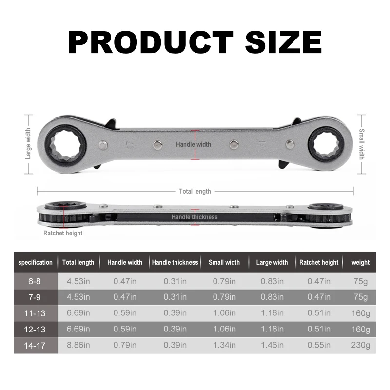 

Ratchet Spanner Quick Spanner Double Head Two-way And Labor-saving Straight Elbow Box Spanner