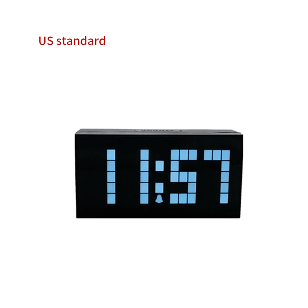 Светодиодный будильник часы настольное умное радио цифровой Деревянный