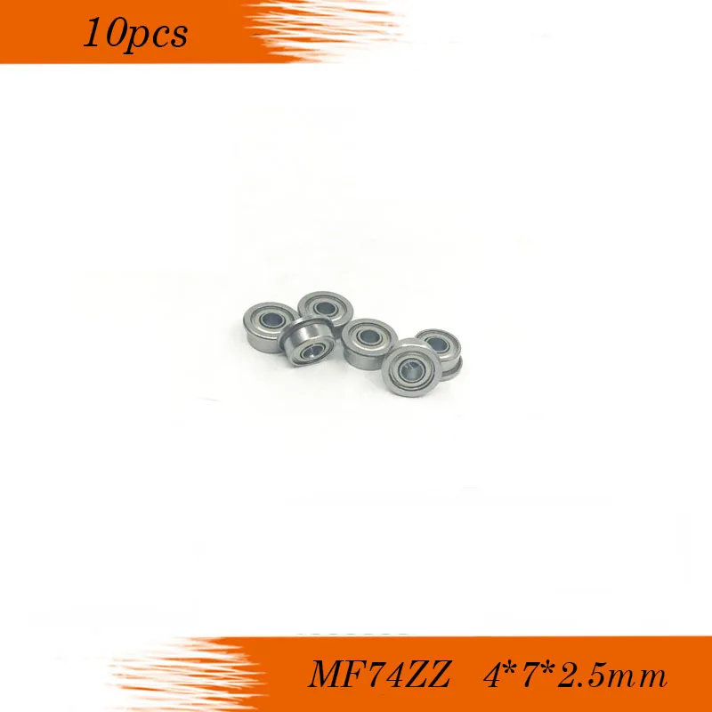 10pcs/Lot MF74ZZ  MF74 ZZ 4x7x2.5mm Miniature Flange Bearing Thin Wall Deep Groove Ball Radial Ball Bearing images - 2