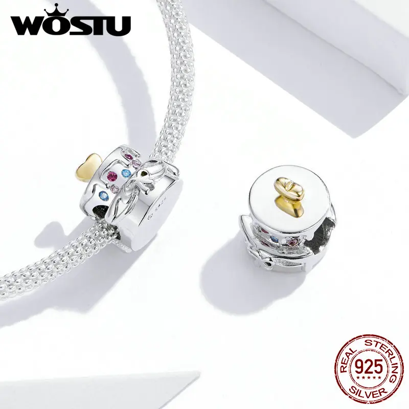 WOSTU 925 Стерлинговое Серебро Подвески Бусы пирог на день рождения или свадьбу