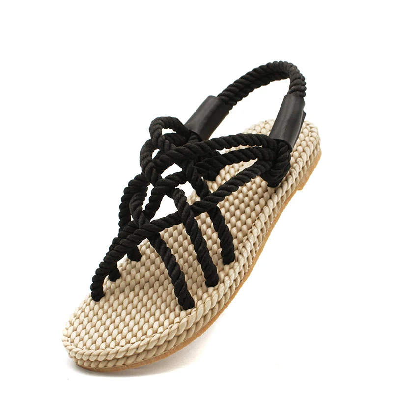 

Summer Woven Roman Sandals 2021 New Beach Shoes Women'S Sandals Flat Sandals Slippers Seaside Slippers Women'S Sandals