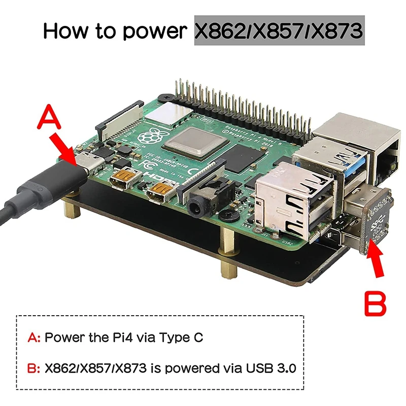 Для Raspberry Pi 4 MSATA SSD адаптер X857 для Model B V2.0 Плата расширения USB3.0 модуль - купить по