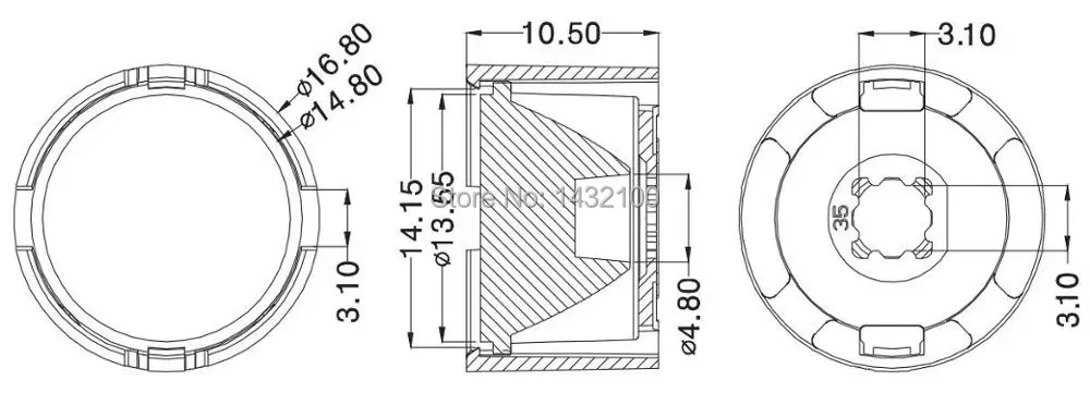 15degree-25degree-30degree-45degree-60degree-Diameter 16 8 мм-квадратные светодиодные линзы OSRAM OSLON (HX-15PS Series)