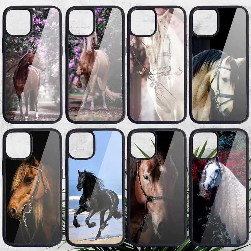 

Handsome Horse Animal Phone Cases PC for iPhone 11 12 pro XS MAX 8 7 6 6S Plus X 5S SE 2020 XR