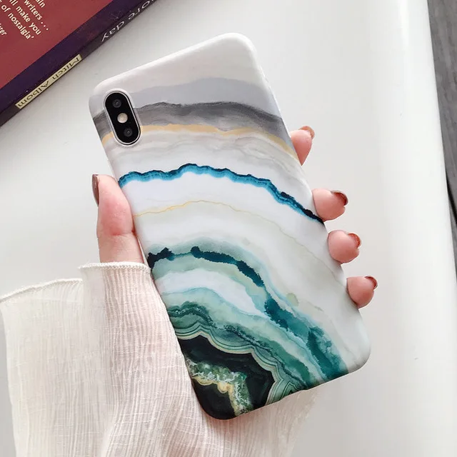 Lovebay мраморный чехол для телефона для iPhone 6, 6s, 7, 8 Plus, X, XR, XS, Max, модный абстрактный художественный мягкий IMD чехол для iPhone X, чехол для телефона - Цвет: AC8600