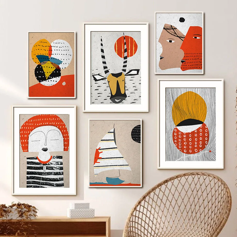 Абстрактные узоры зебра жираф африканская Картина на холсте настенное искусство