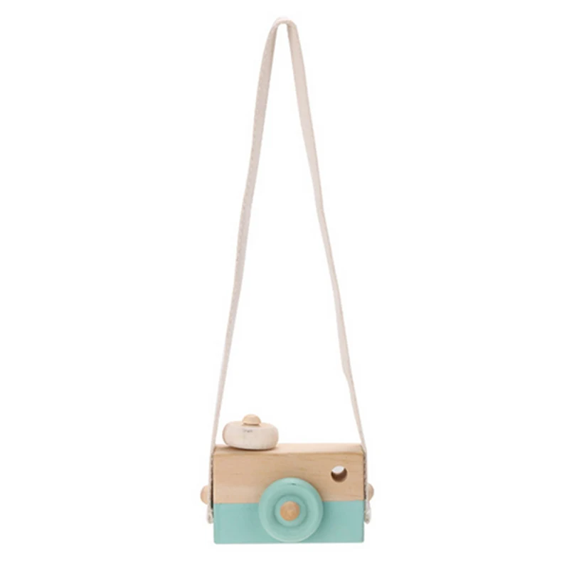 

Cute Wooden Toy Camera Baby Kids Creative Neck Hanging Camera Photography Prop Decoration Children Playing House Decor Toy Gift