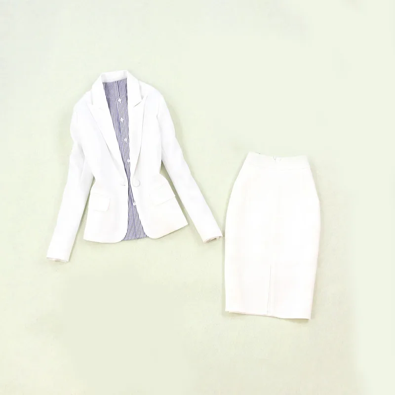 Set women's spring and summer new fashion commuterOLprofessional one button white small suit jacket baghip split skirtshirt |