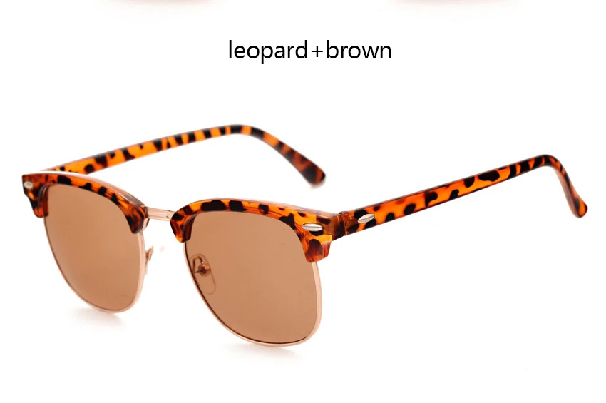 LeopardTea RBRARE, полуметаллические солнцезащитные очки для мужчин и женщин, брендовые дизайнерские очки, отражающие зеркальные солнцезащитные очки, модные классические солнцезащитные очки - Цвет линз: LeopardTea